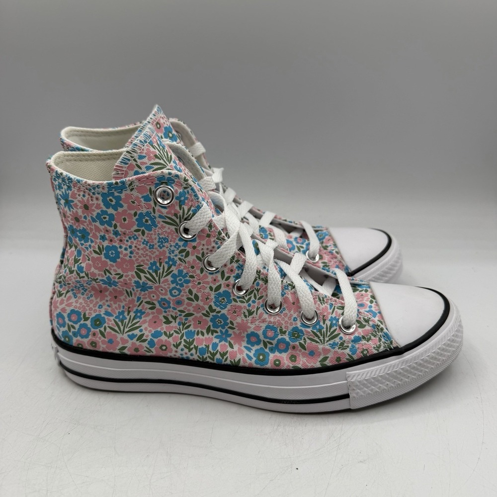 Converse Chuck Taylor All Star High Shoes Women Sz 8 Mini Flowers Floral A14980F - Picture 2 of 11